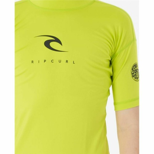 Barn T-shirt med kortärm Rip Curl Corps S/S Rash Gul Surfing Lykra