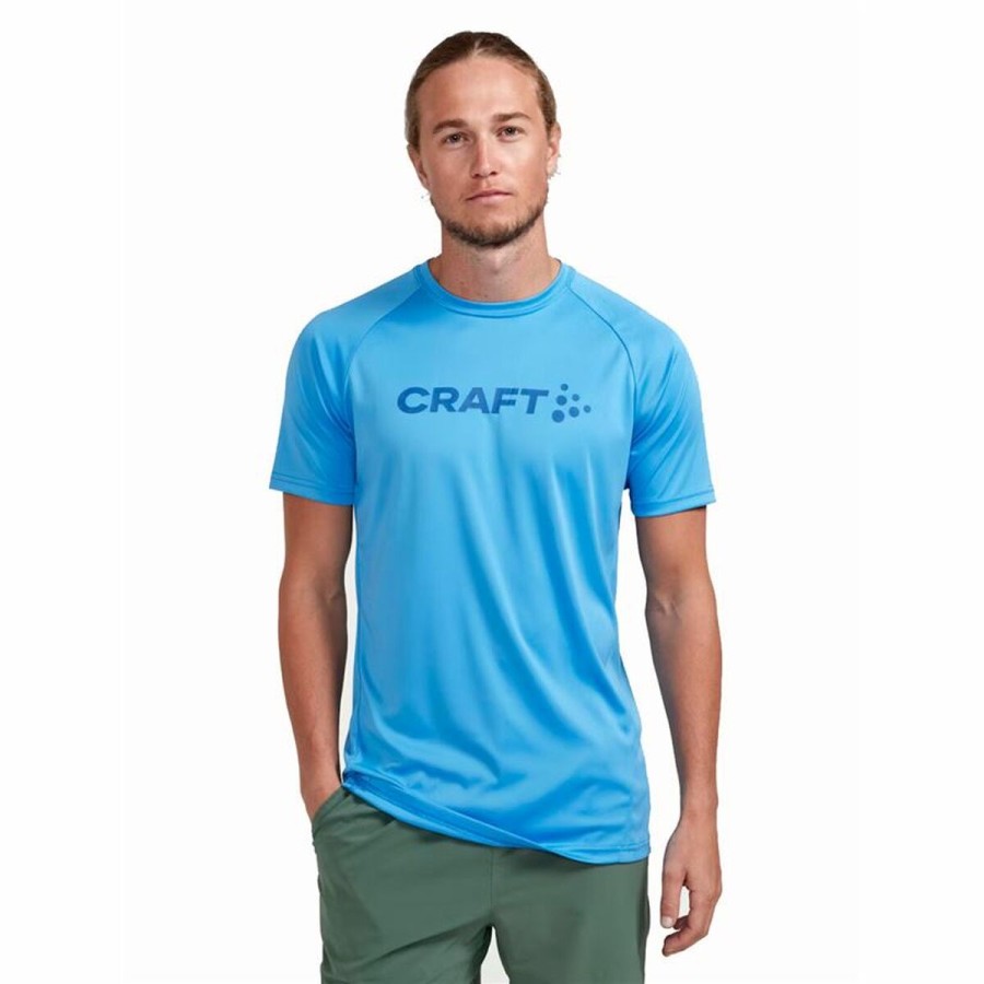 T-shirt med kortärm Craft Core Essence Logo Aquamarine