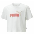 Barn T-shirt med kortärm Puma Logo Cropped  Vit