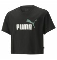 Barn T-shirt med kortärm Puma Logo Cropped  Svart