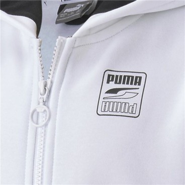 Sportjacka, Barn Rebel Puma Block Full-Zip Hoodie  Vit