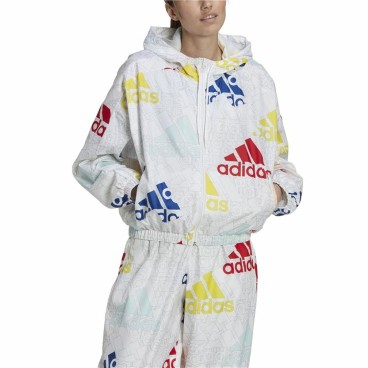 Sportjacka, Dam Adidas Essentials Multi-Colored Logo Vit