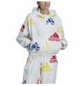 Adidas 运动夹克，女士必备品，多色徽标，白色