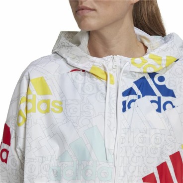 Sportjacka, Dam Adidas Essentials Multi-Colored Logo Vit