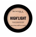 Brunt kompaktpulver High'Light  Rimmel London 99350066694 Nº 002 Candleit 8 g