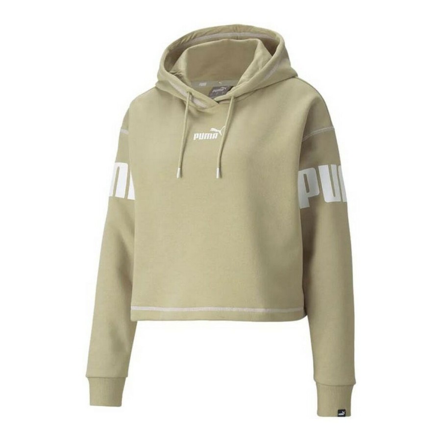 Tröja med huva Dam Puma Power Hoodie Fl Beige