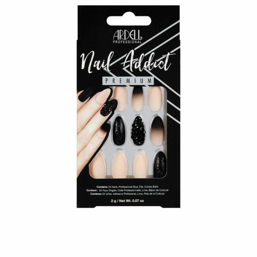 Lösnaglar Ardell Nail Addict Black Stud & Pink Ombre (24 pcs)