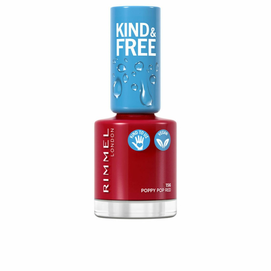 nagellack Rimmel London Kind & Free 156-poppy pop red (8 ml)