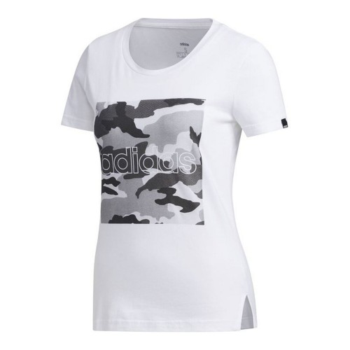 T-shirt med kortärm Dam Adidas Boxed Camo Vit