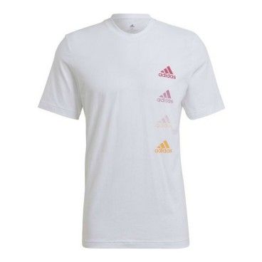 T-shirt med kortärm Herr Adidas Essentials Gradient Vit