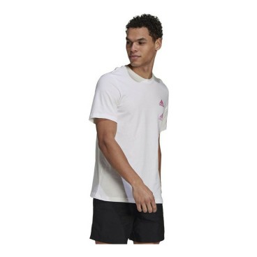 T-shirt med kortärm Herr Adidas Essentials Gradient Vit