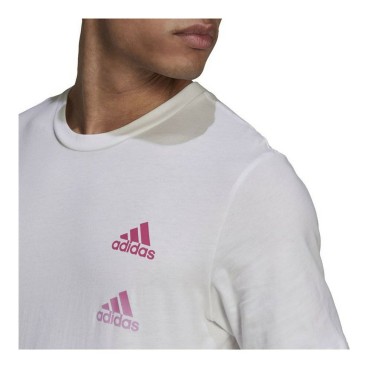 T-shirt med kortärm Herr Adidas Essentials Gradient Vit