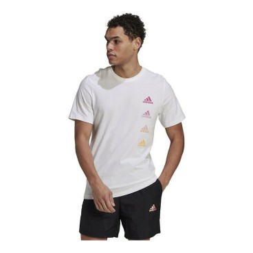 T-shirt med kortärm Herr Adidas Essentials Gradient Vit