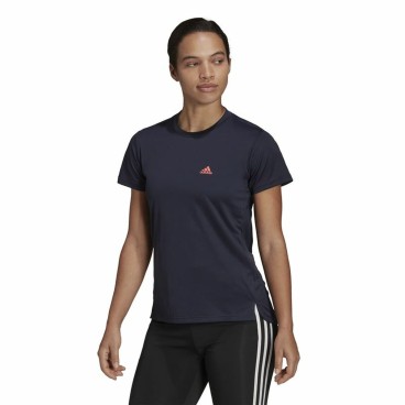 T-shirt med kortärm Dam Adidas Aeroready Designed 2 Move Svart Blå