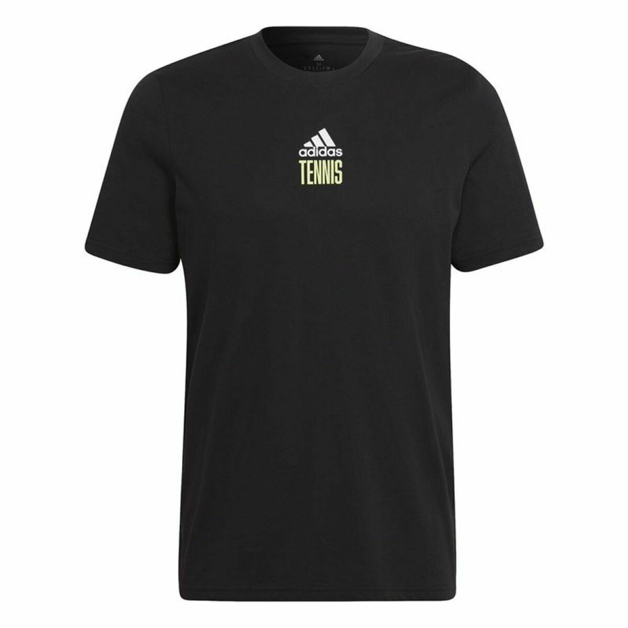 T-shirt med kortärm Herr Adidas Aeroready Paris Graphic Tennis Svart