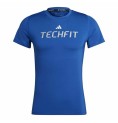 T-shirt med kortärm Herr Adidas techfit Graphic  Blå