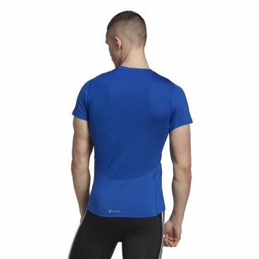 T-shirt med kortärm Herr Adidas techfit Graphic  Blå