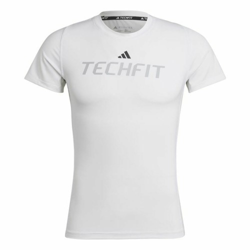 T-shirt med kortärm Herr Adidas techfit Graphic  Vit