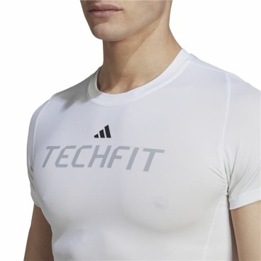 T-shirt med kortärm Herr Adidas techfit Graphic  Vit