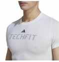 T-shirt med kortärm Herr Adidas techfit Graphic  Vit