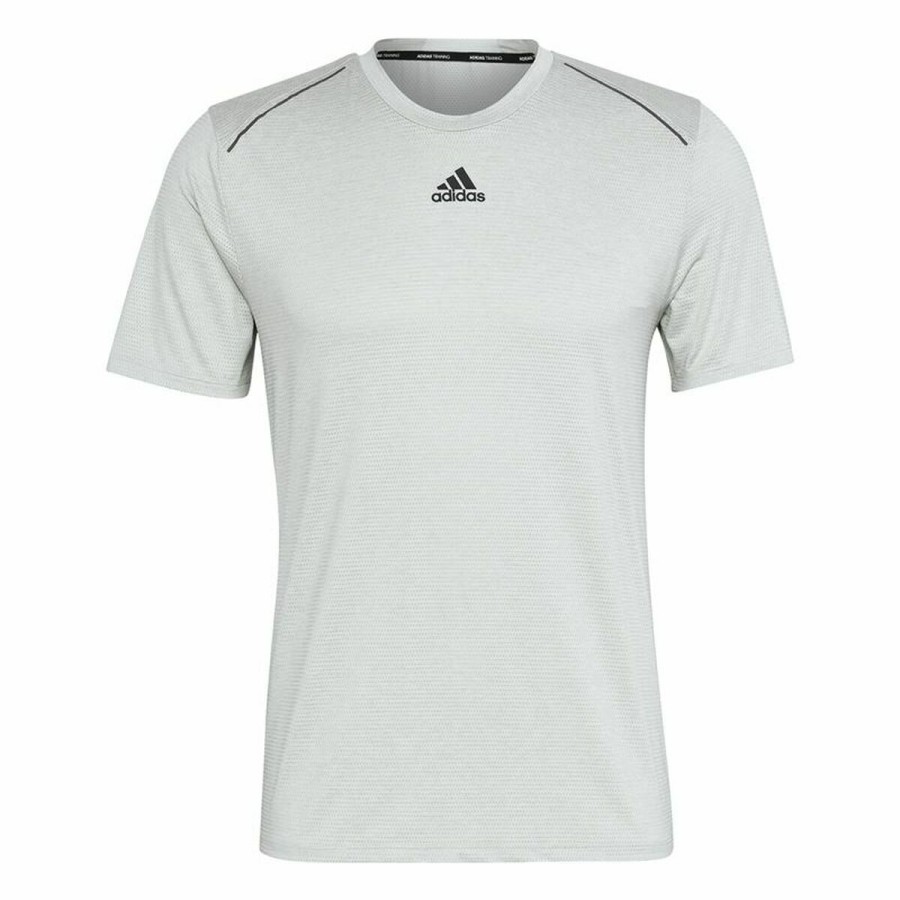 T-shirt med kortärm Herr Adidas Hiit Ljusgrön