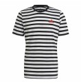 T-shirt med kortärm Herr  Essentials Stripey  Adidas Embroidered Logo Svart