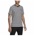 T-shirt med kortärm Herr  Essentials Stripey  Adidas Embroidered Logo Svart