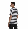 T-shirt med kortärm Herr  Essentials Stripey  Adidas Embroidered Logo Svart