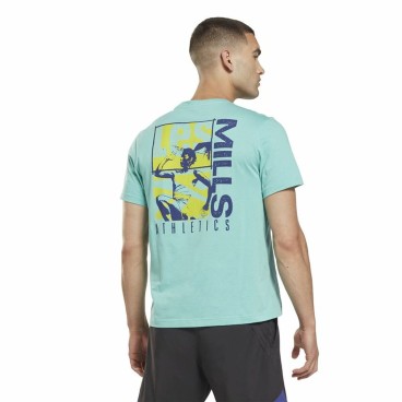 T-shirt med kortärm Herr Reebok Graphic Les Mills® Aquamarine