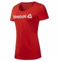 T-shirt med kortärm Dam Reebok Scoop Neck Röd