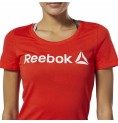 T-shirt med kortärm Dam Reebok Scoop Neck Röd