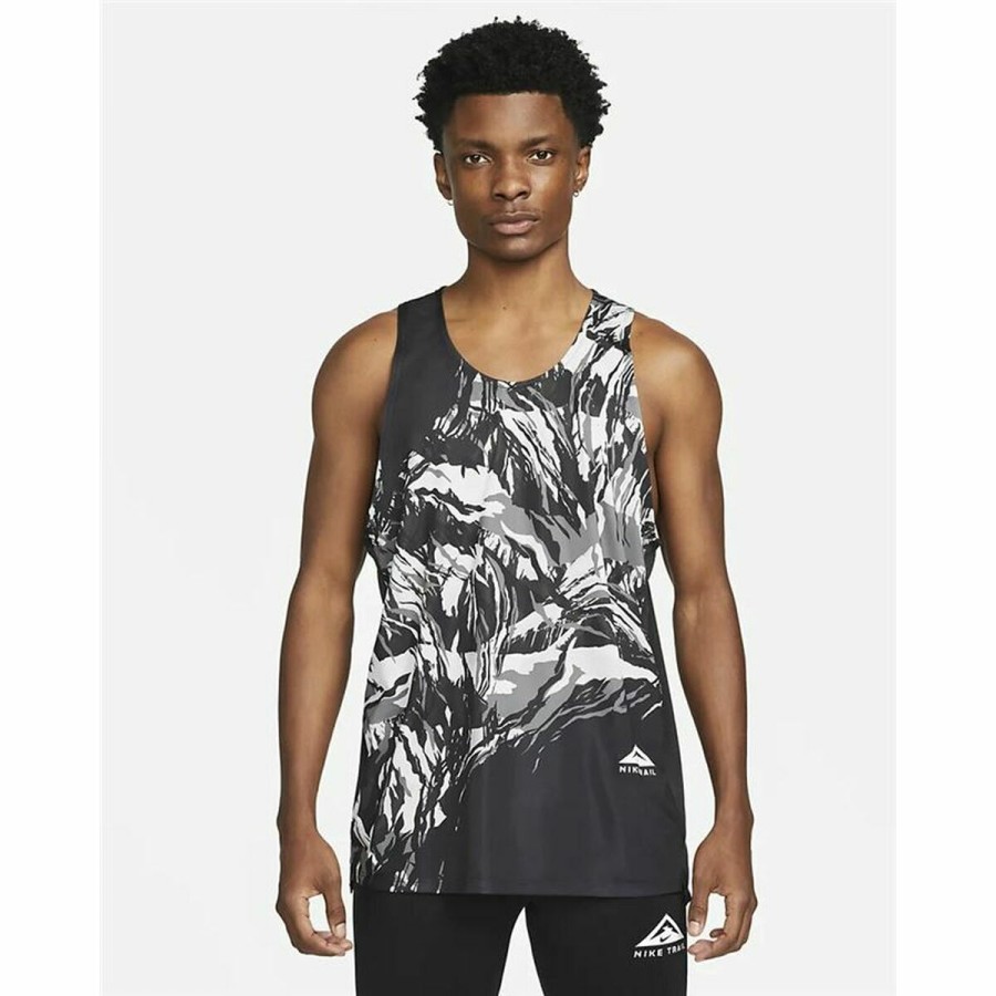 Tanktop, Herr Nike Trail Rise Grå Svart