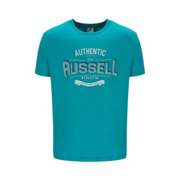 T-shirt med kortärm Herr Russell Athletic Amt A30081 Aquamarine