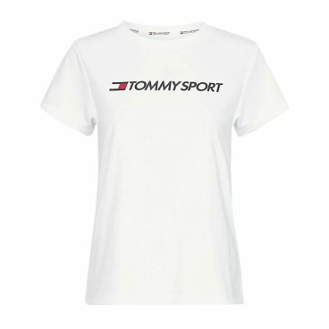 T-shirt med kortärm Herr Tommy Hilfiger Logo Chest Vit