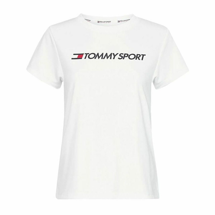 T-shirt med kortärm Herr Tommy Hilfiger Logo Chest Vit