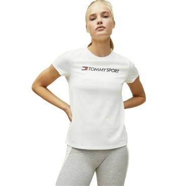 T-shirt med kortärm Herr Tommy Hilfiger Logo Chest Vit