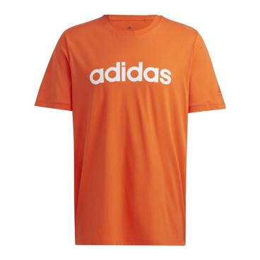 T-shirt med kortärm Herr Adidas  Essentials Embroidered Linear Orange