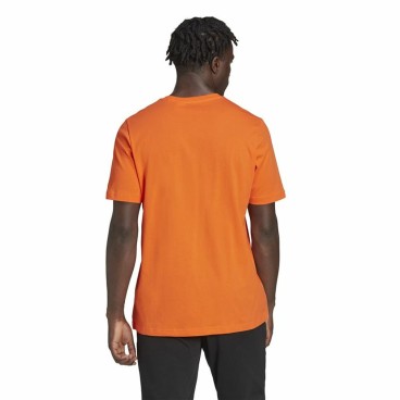 T-shirt med kortärm Herr Adidas  Essentials Embroidered Linear Orange