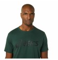 T-shirt med kortärm Herr Asics Big Logo Mörkgrön