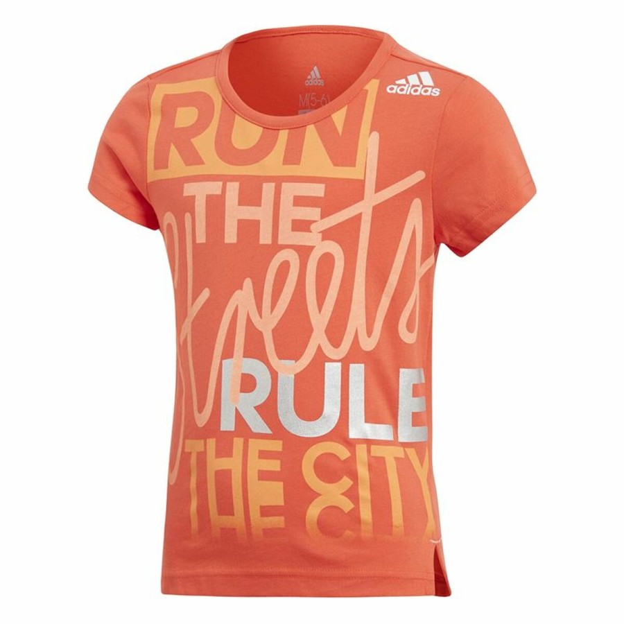 Barn T-shirt med kortärm Adidas Graphic Tee Orange