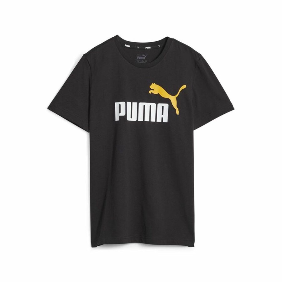 Barn T-shirt med kortärm Puma Ess+ 2 Col Logo Svart