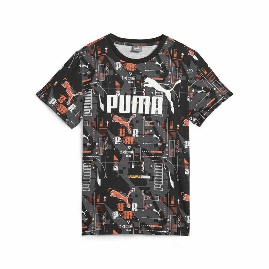 Barn T-shirt med kortärm Puma Ess+ Futureverse Aop Svart