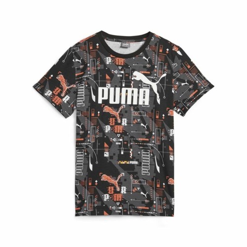 Barn T-shirt med kortärm Puma Ess+ Futureverse Aop Svart