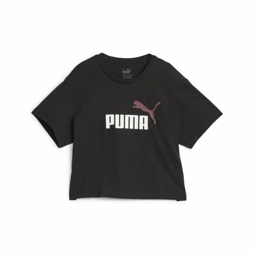 Barn T-shirt med kortärm Puma Girls Logo Cropped Svart