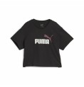 Barn T-shirt med kortärm Puma Girls Logo Cropped Svart