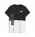 Barn T-shirt med kortärm Puma Power Colorblock Vit Svart