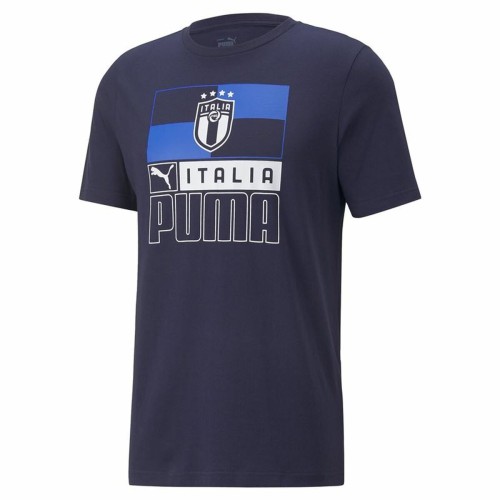 T-shirt med kortärm Unisex Puma Italia FIGC Mörkblå