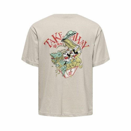 T-shirt med kortärm Herr Only & Sons Onsdisney Life Rlx Beige