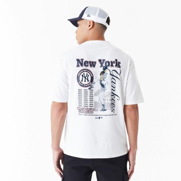 T-shirt med kortärm Herr New Era MLB PLAYER GRPHC OS TEE NEYYAN 60435538 Vit