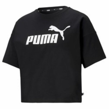 T-shirt med kortärm Dam Puma CROPPED LOGO TEE 586866 01  Svart